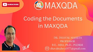 4 Coding the Documents in MAXQDA  Dr Dhaval Maheta [upl. by Tertius]