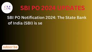 SBI PO Notification 2024 2000 Posts Application Form Process to Apply Exam Dates amp Eligibility 👍 [upl. by Eralc]