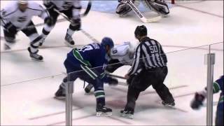 Ryan Kesler somersault dive Los Angeles Kings vs Vancouver Canucks 41112 NHL Hockey [upl. by Felizio]