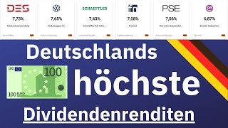 Deutschlands höchste Dividendenrenditen [upl. by Laspisa]