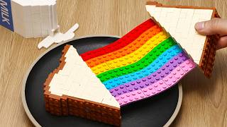 Eating RAINBOW Grilled Cheese Sandwich LEGO Food Challenge 🥪🌈 LEGO Breakfast Recipe [upl. by Rimaa]