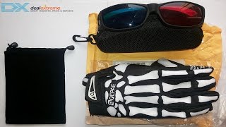 3D Anaglyph Glasses  Skeleton Gloves from DealExtreme [upl. by Esnahc]