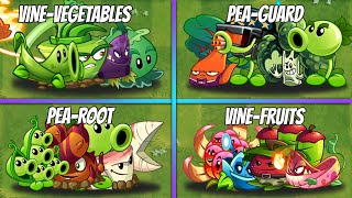 4 Team PEAROOT  VINEVEGETABLES  PEAGUARD  VINEFRUITS  PvZ 2 Team Plants Battlez [upl. by Kinimod]