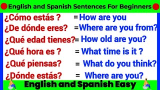 English and Spanish Sentences For Beginners [upl. by Ellehcal]