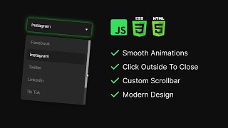 Advanced Custom Dropdown Menu Design  HTML CSS JavaScript [upl. by Elison332]