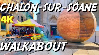 Best French small towns  4K Walking Tour ChalonsurSaône [upl. by Gayner308]