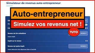 Simulateur de revenus auto entrepreneur  Calcul des cotisations et de limpot sur le revenu [upl. by Juback]