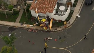 RAW Chopper Footage Of Scene Of Fatal Newport Beach Helicopter Crash [upl. by Heigl]