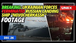 🔥BREAKING Ukrainian Forces Terminated Russian Landing Ship quotNovocherkasskquot  FOOTAGE crimea 🔥 [upl. by Narak]