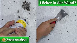 Löcher in der Wand Kleine Schäden selber reparieren 👉 auch ohne Vorkenntnisse 😁 einfach erklärt👍 [upl. by Danika]