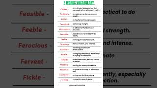 English Vocabulary F letter words englishgrammarlearnenglishonline englishvocabularyeducation [upl. by Eyahs734]