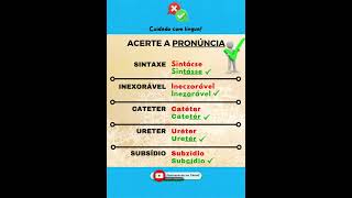 Cuidado com a língua  Acerte a pronúnciaortografia português concursos redação enem parônimos [upl. by Eninnej]
