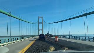 Crossing the Mackinac Bridge which connects the lower and upper peninsulas of Michigan [upl. by Merth]