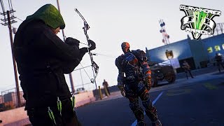 Arrow VS Deathstroke  With The Flash GTA 5 Green Arrow Mod Gameplay [upl. by Haslett572]