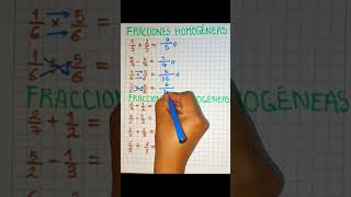 Cómo resolver Fracciones homogéneas y heterogéneassuma resta división y multiplicación🤗 [upl. by Annais139]