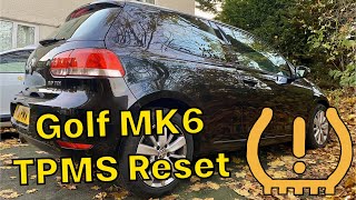 VW Golf MK6 TPMS Reset  Volkswagen Flat Tyre Light Reset [upl. by Linetta]