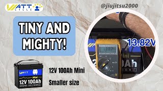 WattCycle 12V 100Ah Mini LiFePO4 Battery Review Unboxing Charging Voltage amp Load Tests [upl. by Nered989]