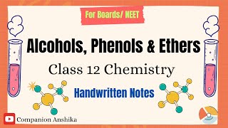 Alcohols Phenols amp Ethers  Class 12 Chemistry Notes  Session 202425 🔥 [upl. by Nnyllaf]