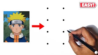 Naruto Uzumaki Drawing Easy  How To Draw Naruto Uzumaki From Dots  Naruto Anime Drawing [upl. by Cioban794]