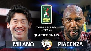 Quarter Finals of Italian Volleyball SuperLega 20232024  Milano vs Piacenza [upl. by Tichon]