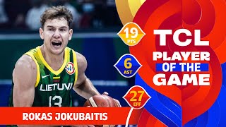 Rokas Jokubaitis 19 PTS  TCL Player Of The Game  MNE vs LTU  FIBA Basketball World Cup 2023 [upl. by Alimrahs]