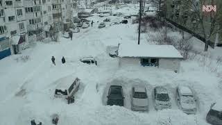 Horror in Russia Sakhalin is Stopped Snowfall in YuzhnoSakhalinsk [upl. by Ahsimet]