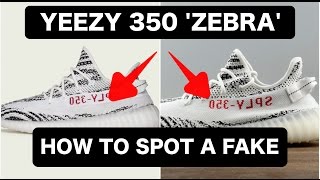 REAL VS FAKE YEEZY 350 ZEBRA  How To Spot FakeReplica YEEZYS [upl. by Matejka]