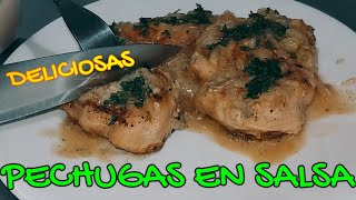 🍗Receta PECHUGA de pollo en salsa SABROSA y FACIL paso a paso [upl. by Deeraf]