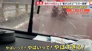 【猛威】｢うわっやばすぎる｣突然都内で猛スピードの大粒ひょう…車はボコボコ、ミラーも破損【めざまし８ニュース】 [upl. by Nazario264]