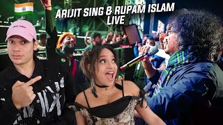 WHO IS HE Waleska amp Efra React to Arijit Singh amp Rupan Islam singing together LIVE [upl. by Namyw]