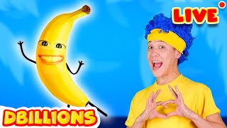 LIVE  D Billions Top Healthy Fruits Kids Songs  Banana Mommy Mommy give me Yummy with Puppets [upl. by Valiant960]