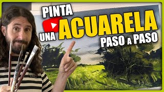 Tutorial PAISAJE con ACUARELA 🎨 PASO a PASO [upl. by Fleisher843]