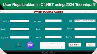 How to Create a User Registration Form in CNET using SQL Server Database and Visual Studio 2022 [upl. by Ayotahc]