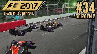 BANDJE TIK MET GROSJEAN  F1 2017 Career Mode 34 Seizoen 2 Singapore [upl. by Ivana18]