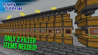 Item sorter with only 2 filter items  120 Minecraft Bedrock amp Java edition [upl. by Domash]