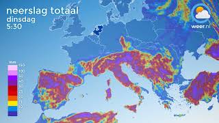 Cumulatieve neerslag ECMWF [upl. by Annette824]