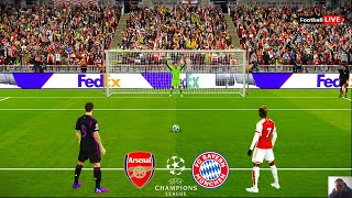 Arsenal vs Bayern Munich  Penalty Shootout  Quarter Final UEFA Champions League 2024  PES [upl. by Tine]