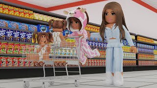 24 HOURS IN A GROCERY STORE Bloxburg Family Roleplay [upl. by Aikym]