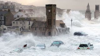 England Is Shocked Houses Battered By Storm Ashley and High Waves in Ireland [upl. by Ahsoek]