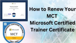 How to Renew Your MCT Microsoft Certified Trainer Certificate [upl. by Assiruam]