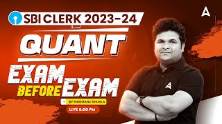 SBI Clerk 2024  SBI Clerk Prelims Exam Before Exam  SBI Clerk Maths by Shantanu Shukla [upl. by Atnoid583]