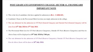 Chandigarh Colleges addmisson process Centralised and Non centralised Willingness formfees payment [upl. by Yroger]