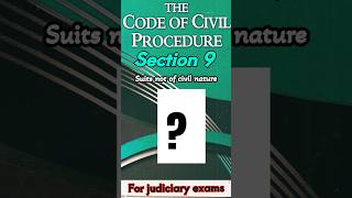 Suits not of civil nature under section 9 of the Code of Civil Procedure1908 bareact civil code [upl. by Kaleena]