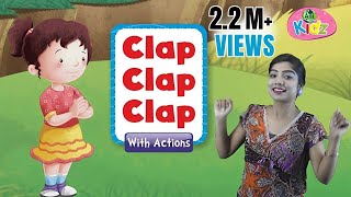 Two Little Hands To Clap Clap Clap Rhyme With Lyrics I English Kids Songs  Learning Videos For Kids [upl. by Andres]