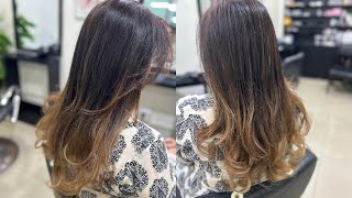 Balayage  lowlights  black to brown [upl. by Lerred]