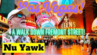 🟡 Las Vegas  A Walk Down Fremont Street Lets Check Out Hotels Casinos amp Do Some People Watching [upl. by Younger190]