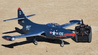 Freewing f9f panther Spektrum as3x setup and flight [upl. by Ainesej]