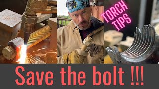 How to cut nuts off of bolts using a torch [upl. by Llenrahc]