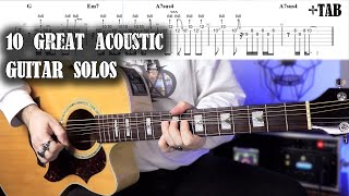 10 Great Acoustic Guitar Solos  With Tabs [upl. by Sheldon844]