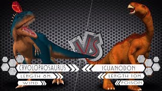 Cryolophosaurus VS Iguanodon Dinosaurs Colosseum Battle [upl. by Langham]